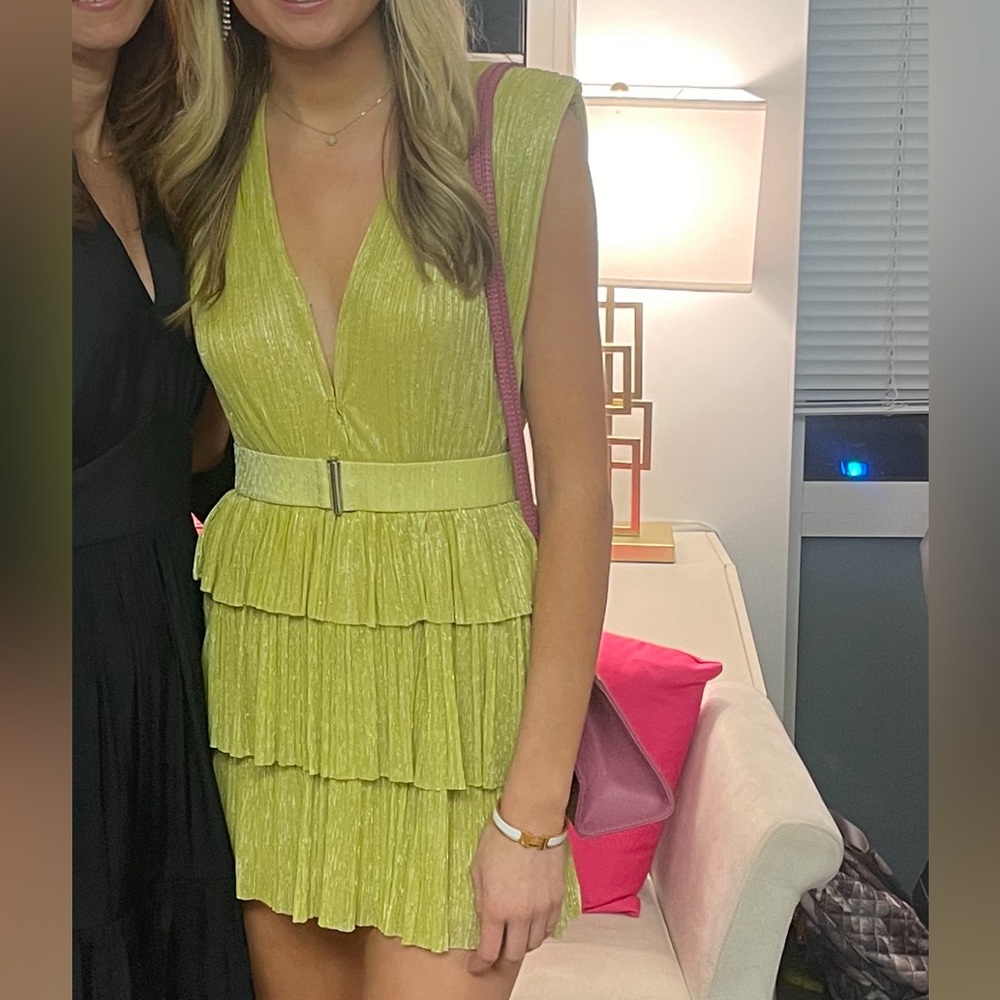 Sabina Musayev green mini dress